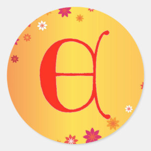 Brev E Sticker Runt Klistermärke