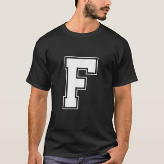 Brev F Alphabet Bold Capital Upper Fodral Initial T Shirt