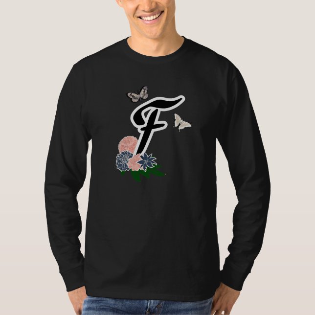 brev F Baby Bodykostdräkt T Shirt (Framsida)