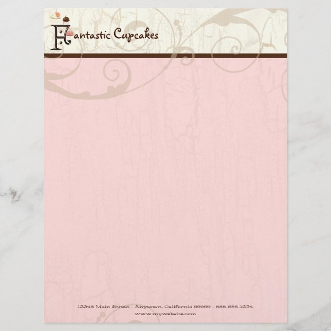 Brev F Cupkaka Business Letterhead Brevhuvud (Framsida)