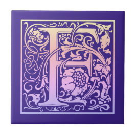 Brev F färgstark Vintage första Brev-övertoning Kakelplatta