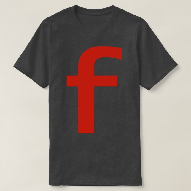Brev f i minimal typografi av röd text t shirt (Design framsida)