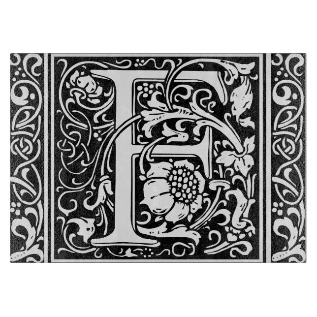 Brev F Medieval Monogram Art nouveau (Framsidan)