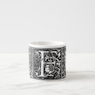 Brev F Medieval Monogram Art nouveau Espressomugg