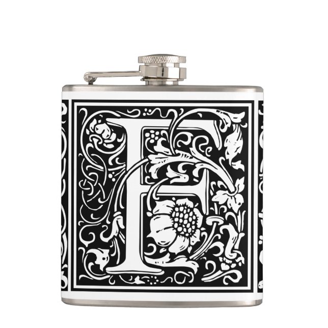 Brev F Medieval Monogram Art nouveau Fickplunta (Framsidan)