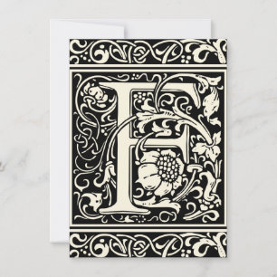 Brev F Medieval Monogram Art nouveau Inbjudningar