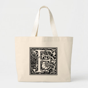 Brev F Medieval Monogram Art nouveau Jumbo Tygkasse
