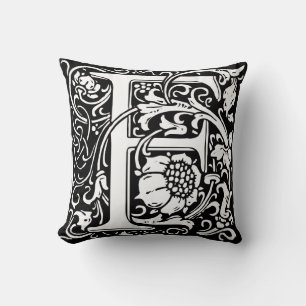 Brev F Medieval Monogram Art nouveau Kudde