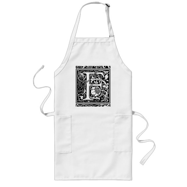 Brev F Medieval Monogram Art nouveau Långt Förkläde (Framsidan)