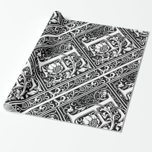Brev F Medieval Monogram Art nouveau Presentpapper