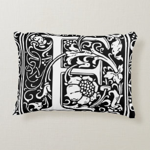 Brev F Medieval Monogram Art nouveau Prydnadskudde