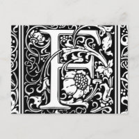 Brev F Medieval Monogram Vintage Inledande
