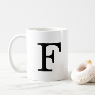 Brev F Monogram Classic Mugg, 11 oz Kaffemugg