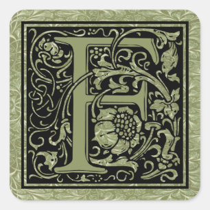 Brev F Monogram första Brev Fyrkantigt Klistermärke