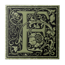 Brev F Monogram första Brev Kakelplatta