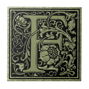 Brev F Monogram första Brev Kakelplatta