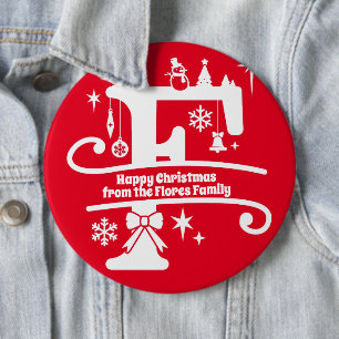 Brev F Monogram första familjen Namn Hälsning Knapp