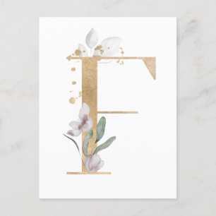 Brev F Monogram Vykort