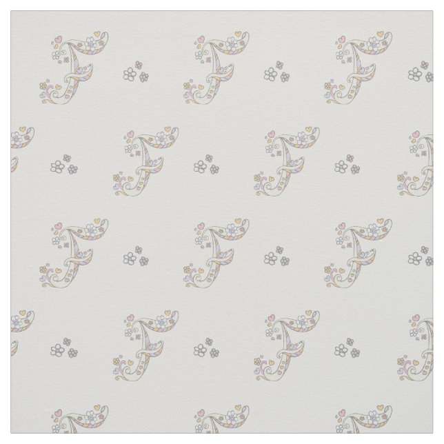 Brev F monokulärtextil anpassningsbar av blommor i Tyg (Prov)