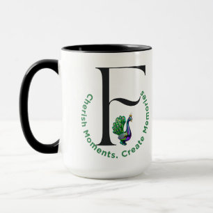 Brev F Peacock Cherish Moments Skapar minnen Mugg