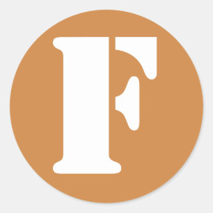 Brev F Peru Guld Stencil Alfabet av Janz Runt Klistermärke