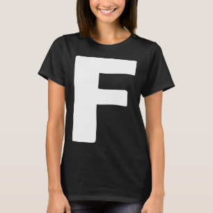 Brev F stor och fet vit T Shirt