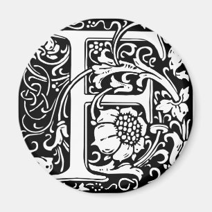 Brev F Vintage för medeltida monogram Magnet