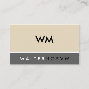 Brev Flip Monogram Company Beige Grått Visitkort