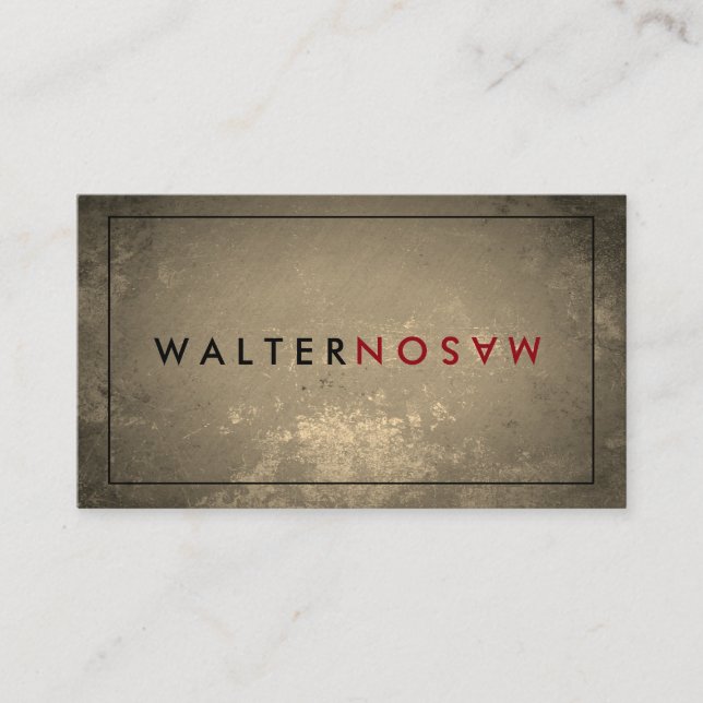 Brev Flip Rustic med Gräns Visitkort (Framsida)