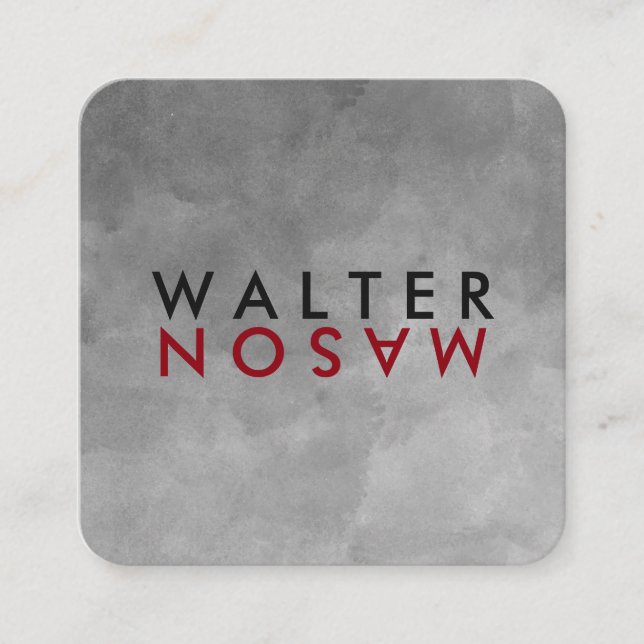 Brev Flip Watercolor Struktur Fyrkantigt Visitkort (Framsida)