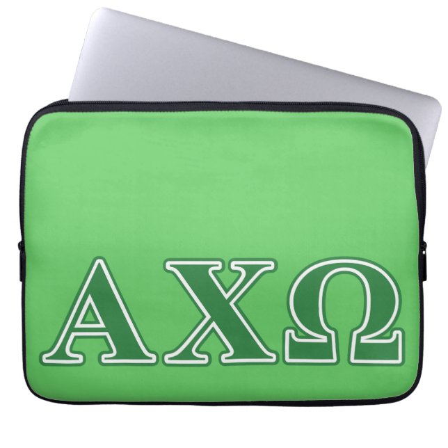 Brev för Alphi ChiOmega grönt Laptop Sleeve (Framsidan)