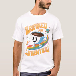 Brev för Äventyr - Vibrant Coffee Kopp i rymden T Shirt
