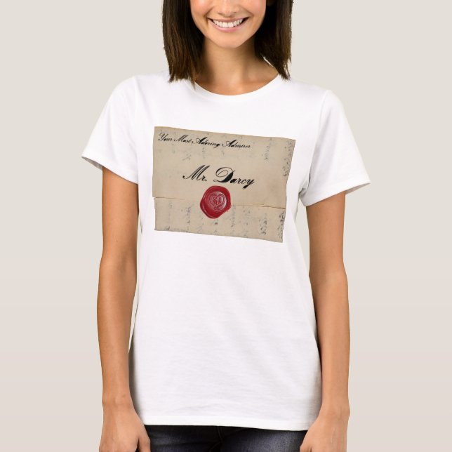 Brev för Herr Darcy regenskapkärlek Tee Shirt (Framsida)
