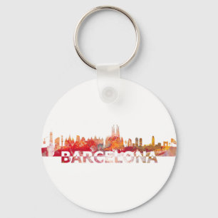 Brev för jätte för Barcelona horisontsilhouette Nyckelring