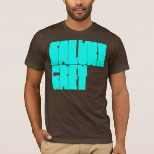 Brev för kvarter för Saluki grå färg cyan T-shirt