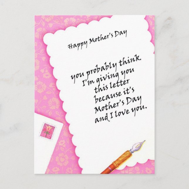 Brev för min Mamma Vykort (Framsida)