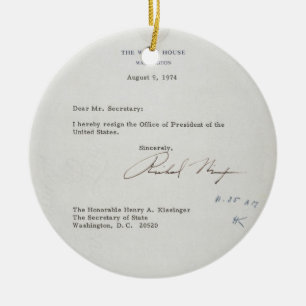 Brev för presidentRichard M. Nixon avsägelse Julgransprydnad Keramik
