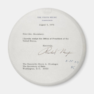 Brev för presidentRichard M. Nixon avsägelse Magnet