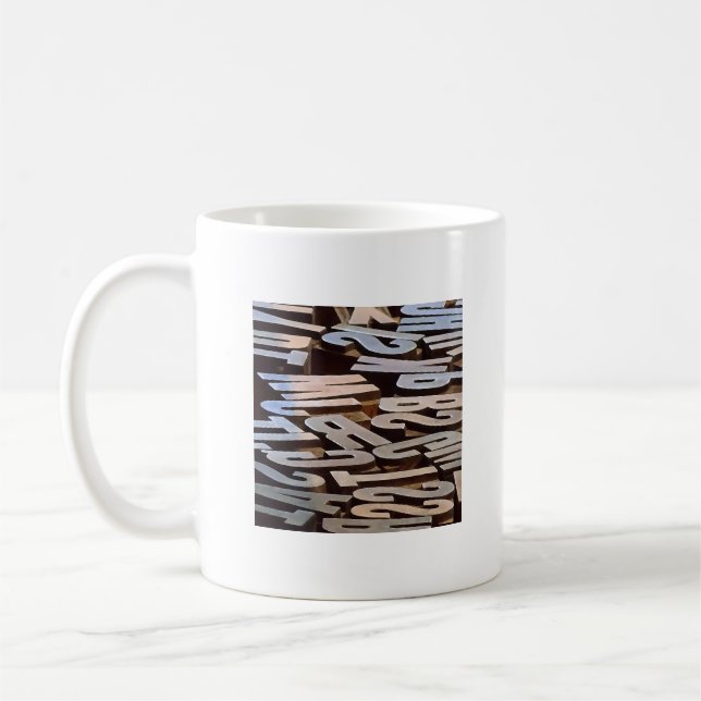 Brev för typinmatning kaffemugg (Vänster)