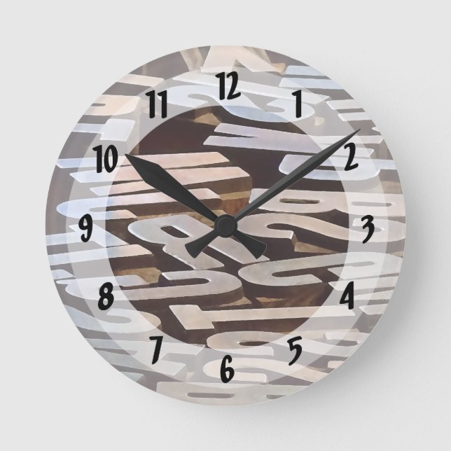 Brev för typinmatning rund klocka (Framsida)