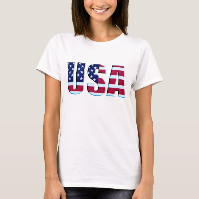 Brev för USA flagga 3D T-shirt (Framsida)