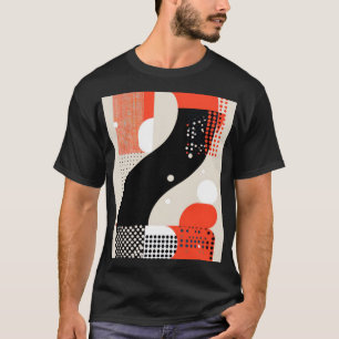 Brev-former med punkter i rött och svart t shirt