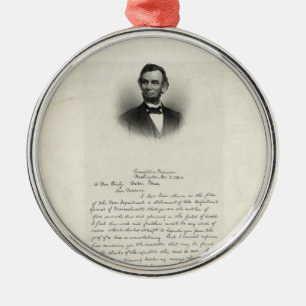 Brev från Abraham Lincoln Julgransprydnad Metall