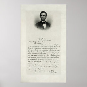 BREV från ABRAHAM LINCOLN till CIVIL KRIG MOR Poster