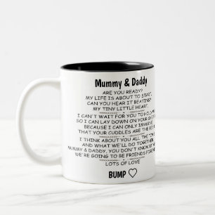 Brev från Baby-klump till mamma och pappa. Två-Tonad Mugg