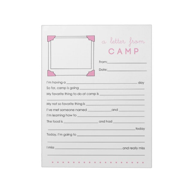 Brev från Camp Stationery från Camp Anteckningsblock (Roterad)