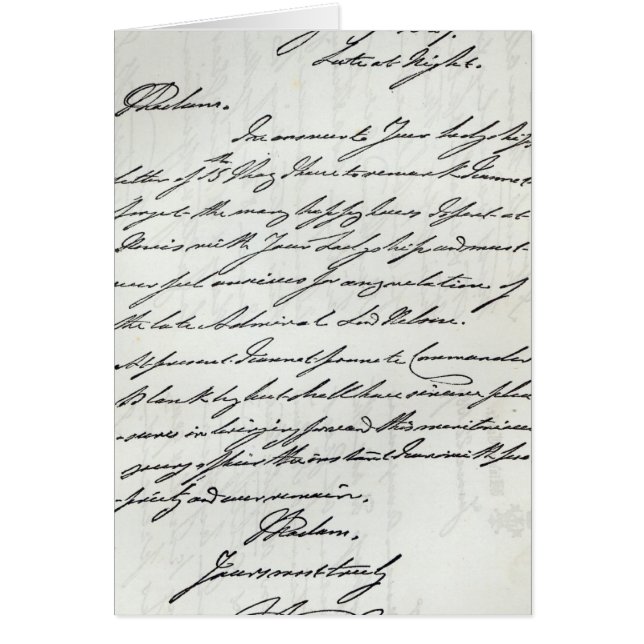 Brev från den William droppen till damen Nelson Hälsningskort (Framsidan)
