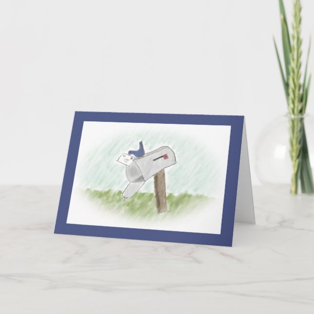 Brev från ett blått Anpassade-hälsningskort Kort (Framsida)