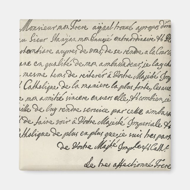 Brev från George I till Charles VI Magnet (Framsidan)