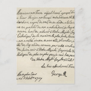 Brev från George I till Charles VI Vykort
